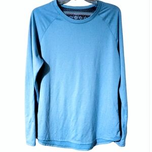 Crew Neck Long Sleeve Pullover Shirt Climate Right Cuddl Duds Women's Blue Sz XL